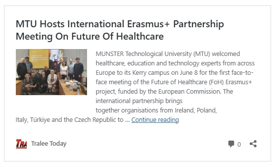 International Partners Gather in Ireland to Advance the Future of Healthcare Education, insights from the local media